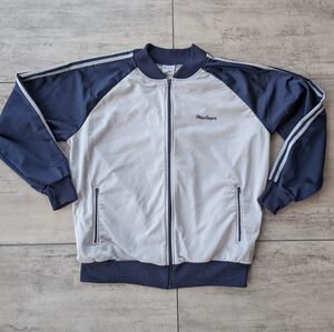 Vintage MacGregor Navy Grey Full Zip Lightweight Colorblock Track Jacket Mens XL